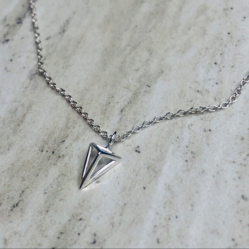 925 Sterling Silver Geometric Pendant Necklace